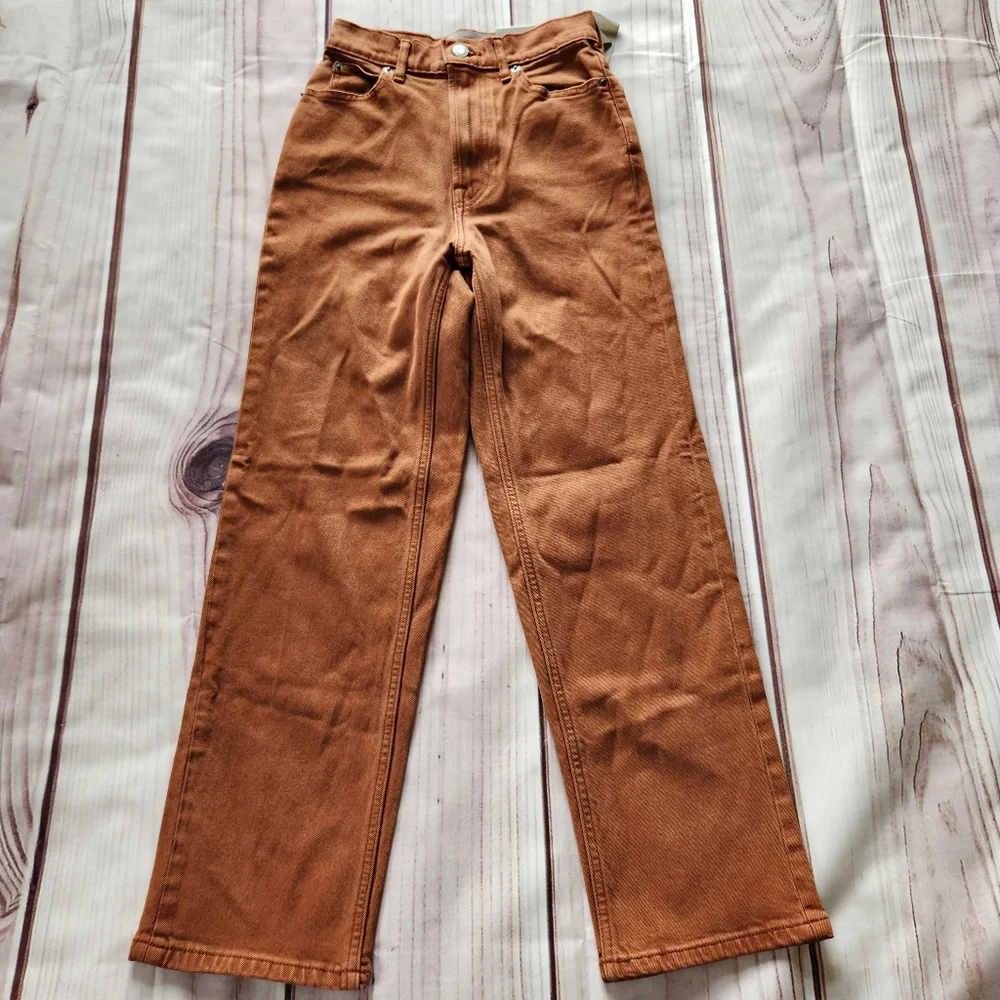 NWT Everlane "The Way-High" Rise Straight Jean Burnt Orange | Women's Size 23 - Picture 5 of 14